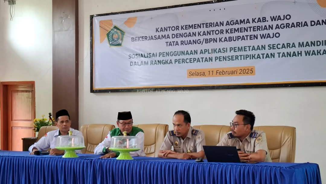 Kemenag Wajo dan BPN Wajo Bersinergi Percepat Sertifikasi Tanah Wakaf dengan Aplikasi Pemetaan Mandiri