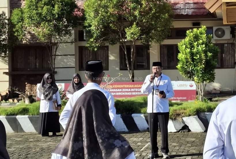 Pengamanan Data ASN dan Pelaporan SIPKA Jadi Sorotan Apel Senin  Kemenag Wajo