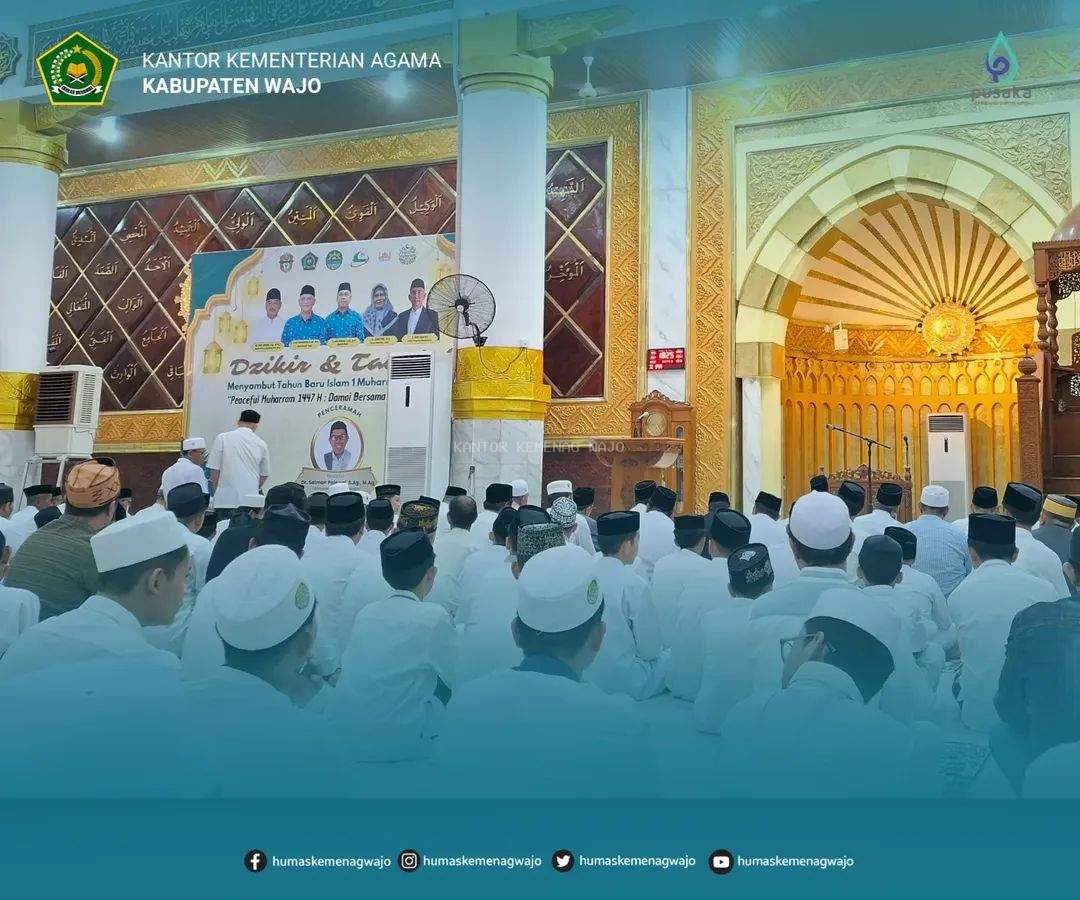 Zikir dan Tausiah Meriahkan Tahun Baru Islam, Wajo Gaungkan Pesan Perdamaian