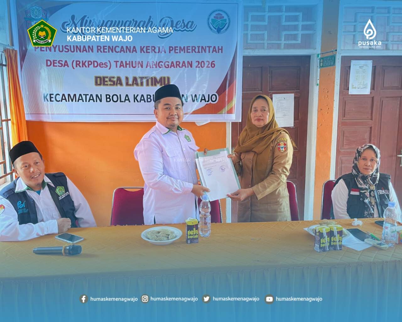 Dukung GAS Nikah, KUA Bola Teken PKS dengan Desa Lattimu
