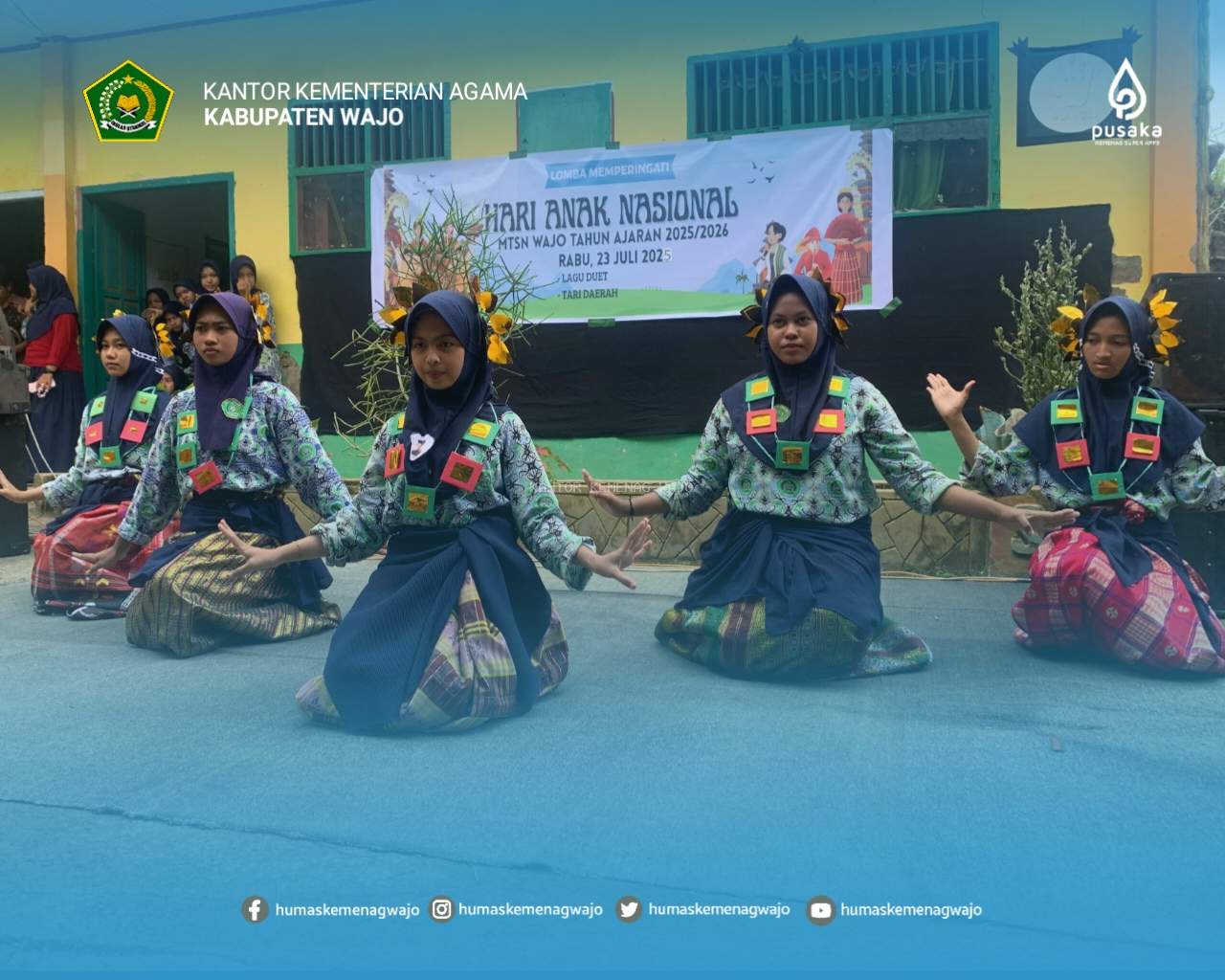 MTsN Wajo Peringati Hari Anak Nasional dengan Penanaman Pohon dan Pentas Seni