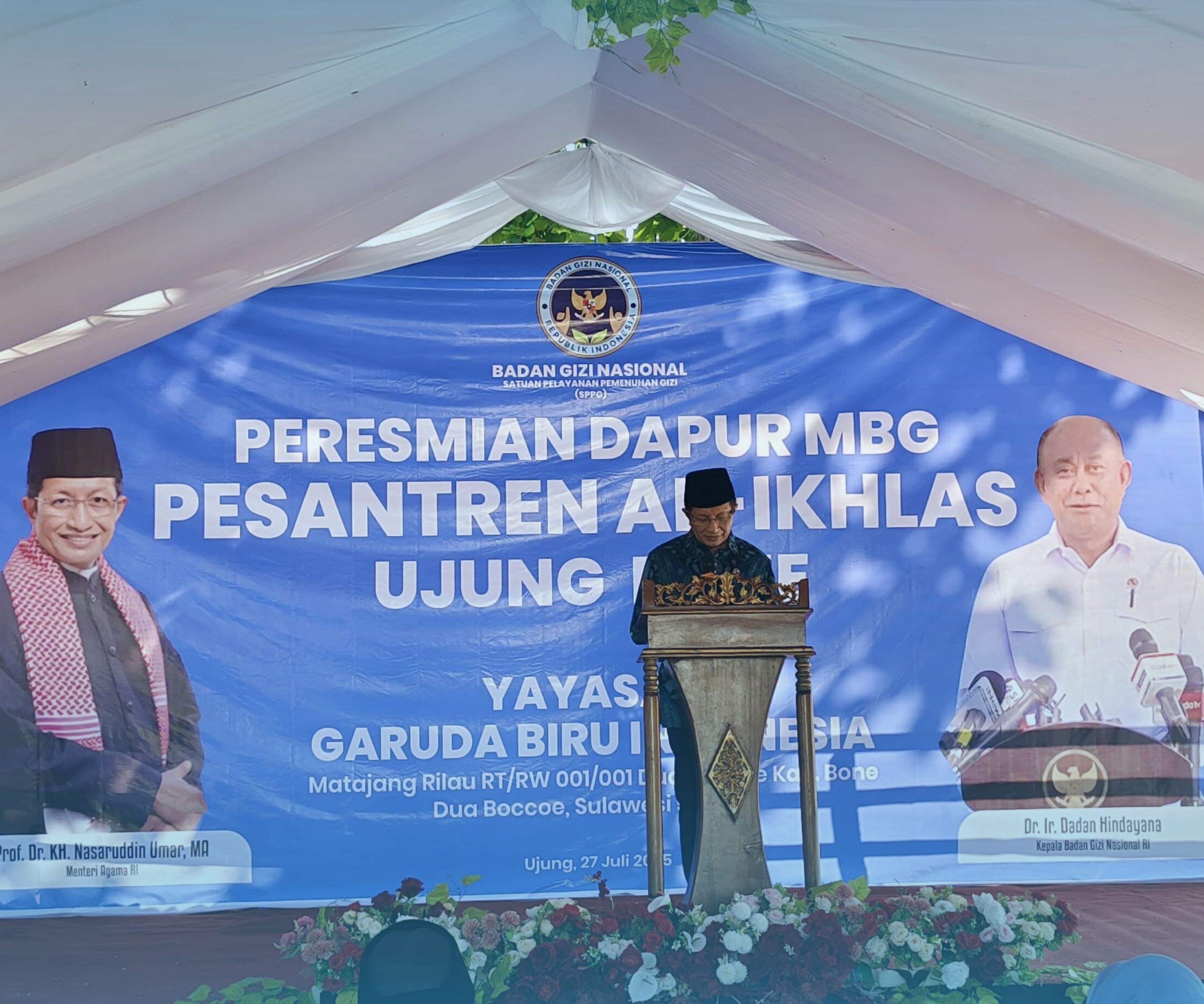 Energi Baru untuk Ketahanan Pesantren : Menteri Agama RI resmikan Dapur MBG Al-Ikhlas Ujung Bone