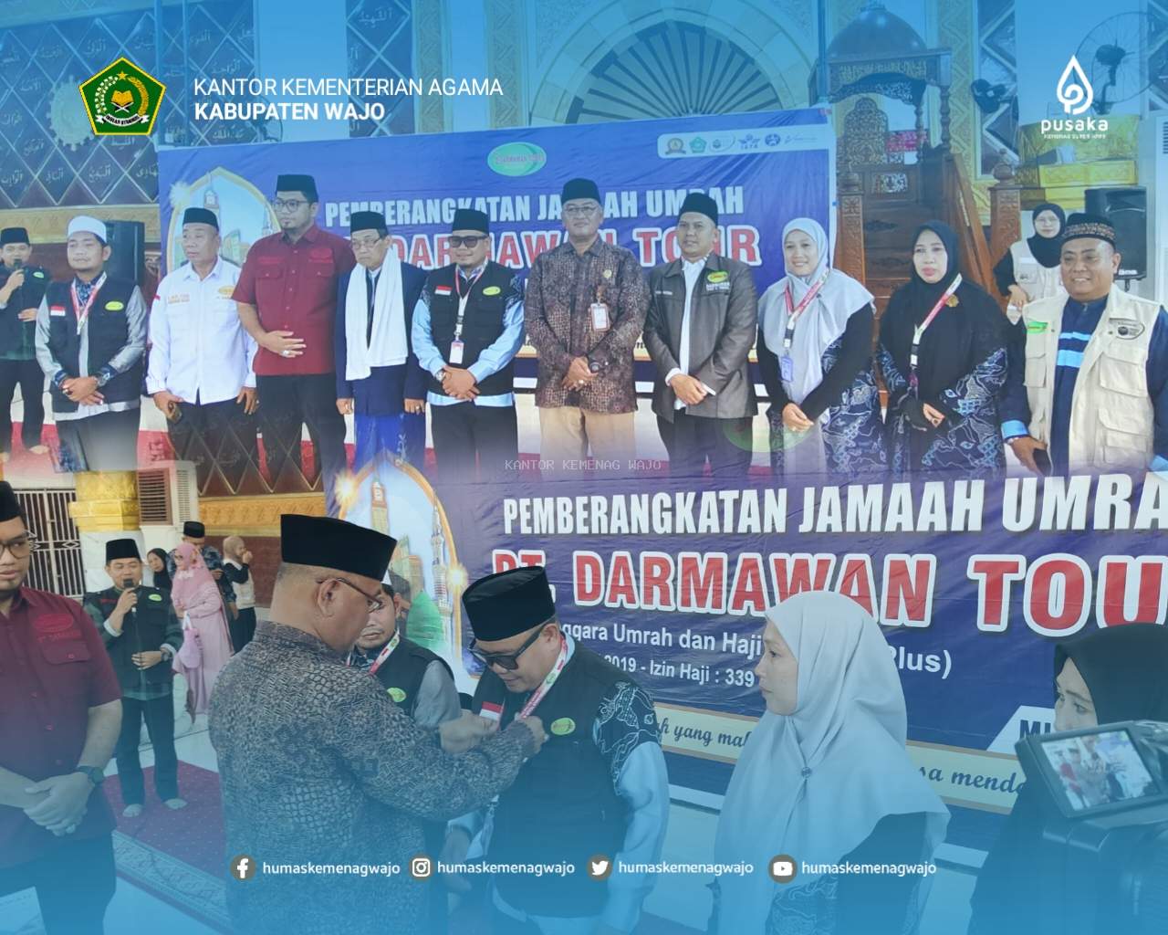 Kakan Kemenag Wajo Lepas 122 Jamaah Umrah PT. Darmawan Tour & Travel