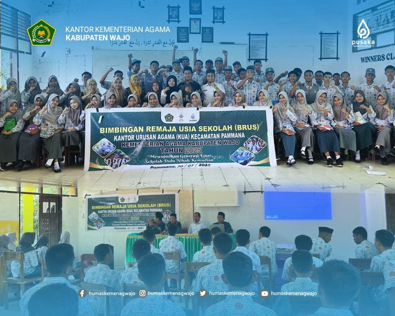 KUA Pammana Gelar BRUS di SMA Negeri 9 Wajo: Edukasi Cegah Pernikahan Anak dan Bangun Karakter Remaja
