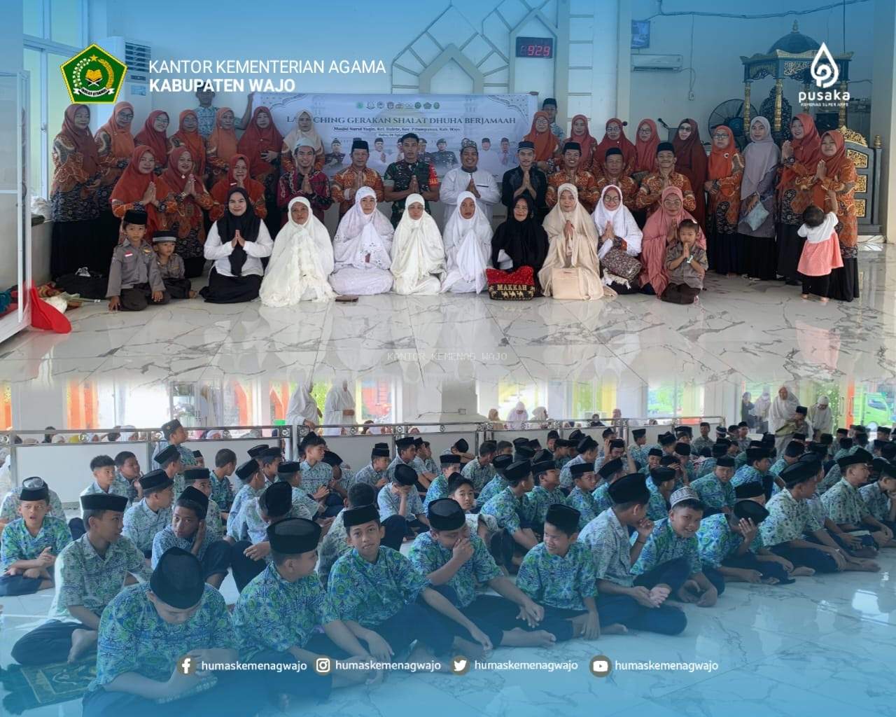 MTsN Wajo Dukung Launching Gerakan Shalat Duha Berjamaah Serentak se-Kabupaten Wajo