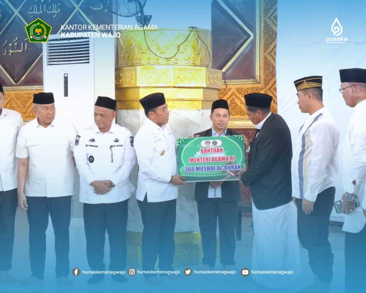 Kemenag RI Serahkan 360 Mushaf Al-Qur’an untuk Masjid dan Mushalla di Wajo