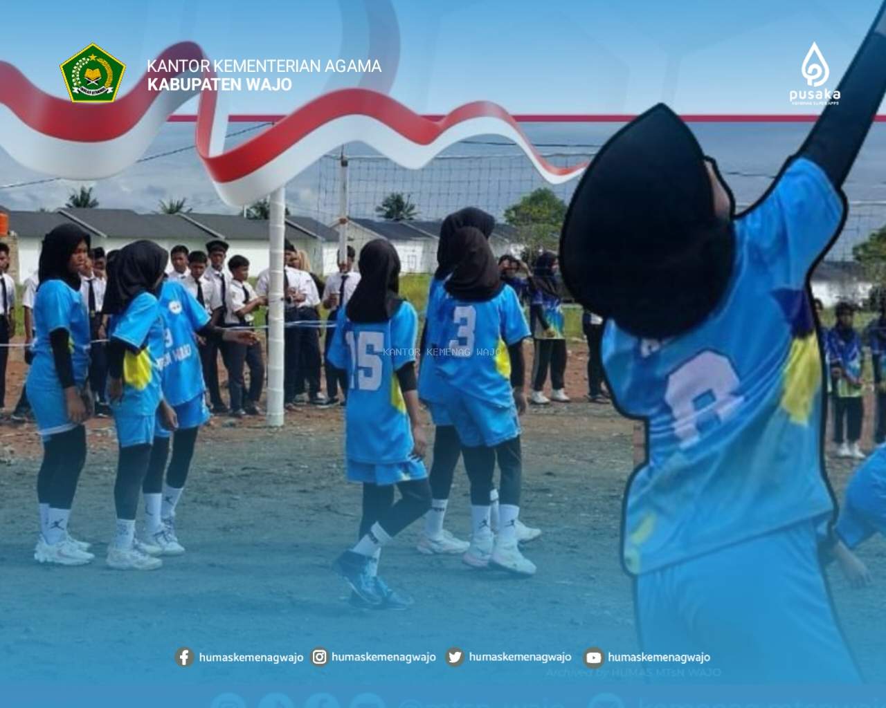 Laga Seru Gebyar Kemerdekaan, MTsN Wajo Juara 2 Voli Putri