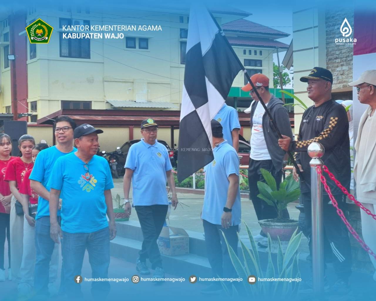 Peringati HUT RI ke-80, Kemenag Wajo Gelar Jalan Sehat Bersama Tokoh Lintas Agama