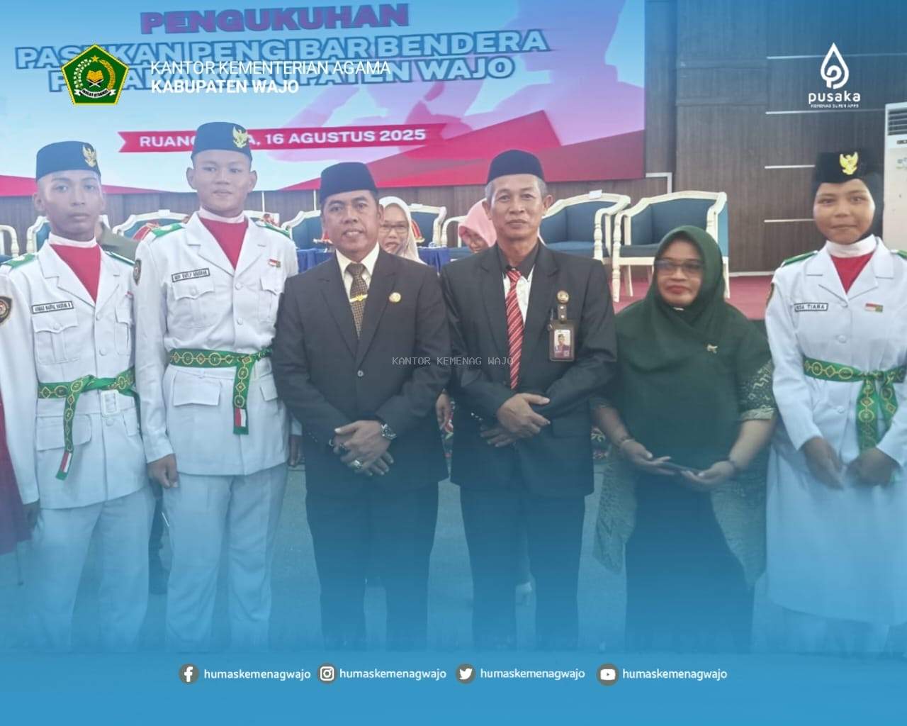 12 Siswa Madrasah Harumkan Nama Kemenag di Paskibraka Wajo 2025