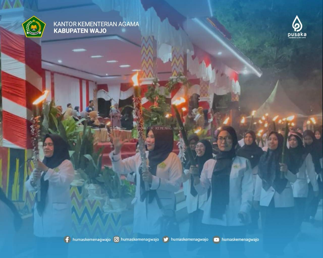Kemenag Wajo Turut Ambil Bagian dalam Taptu Peringatan HUT RI ke-80