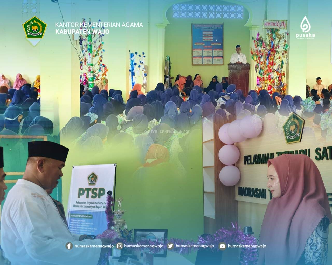 Kakan Kemenag Wajo Resmikan PTSP MTsN Wajo di Momentum Maulid Nabi
