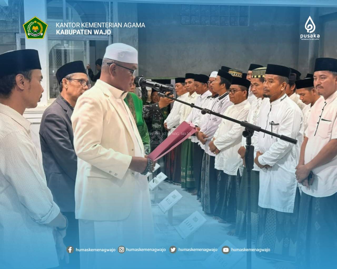 Rois Syuriah PCNU Wajo H. Muhammad Subhan Lantik Pengurus Ranting NU se-Kecamatan Belawa