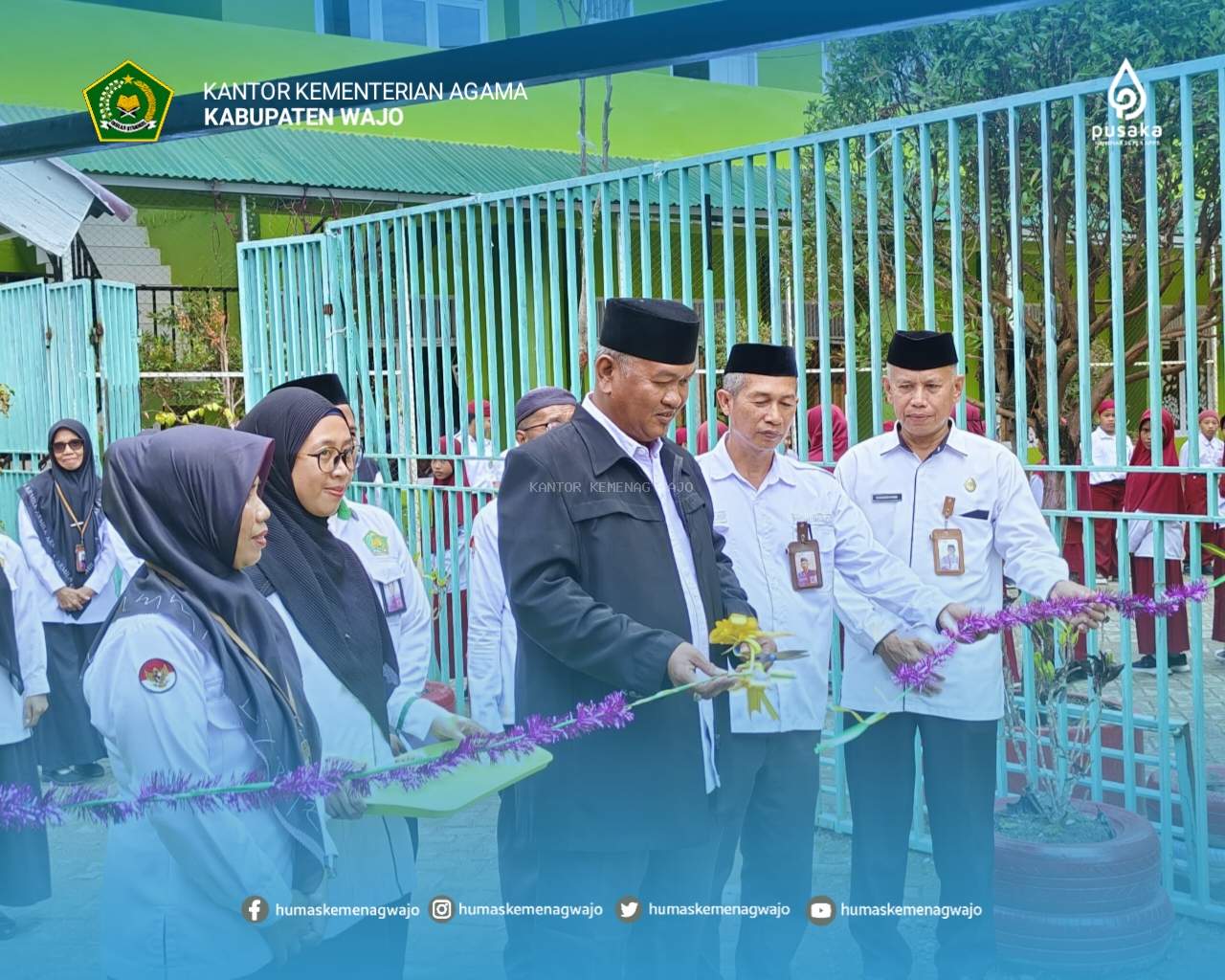 Kakan Kemenag Wajo Resmikan Taman, PTSP, dan Beri Pembinaan ASN di MIN 1 Wajo