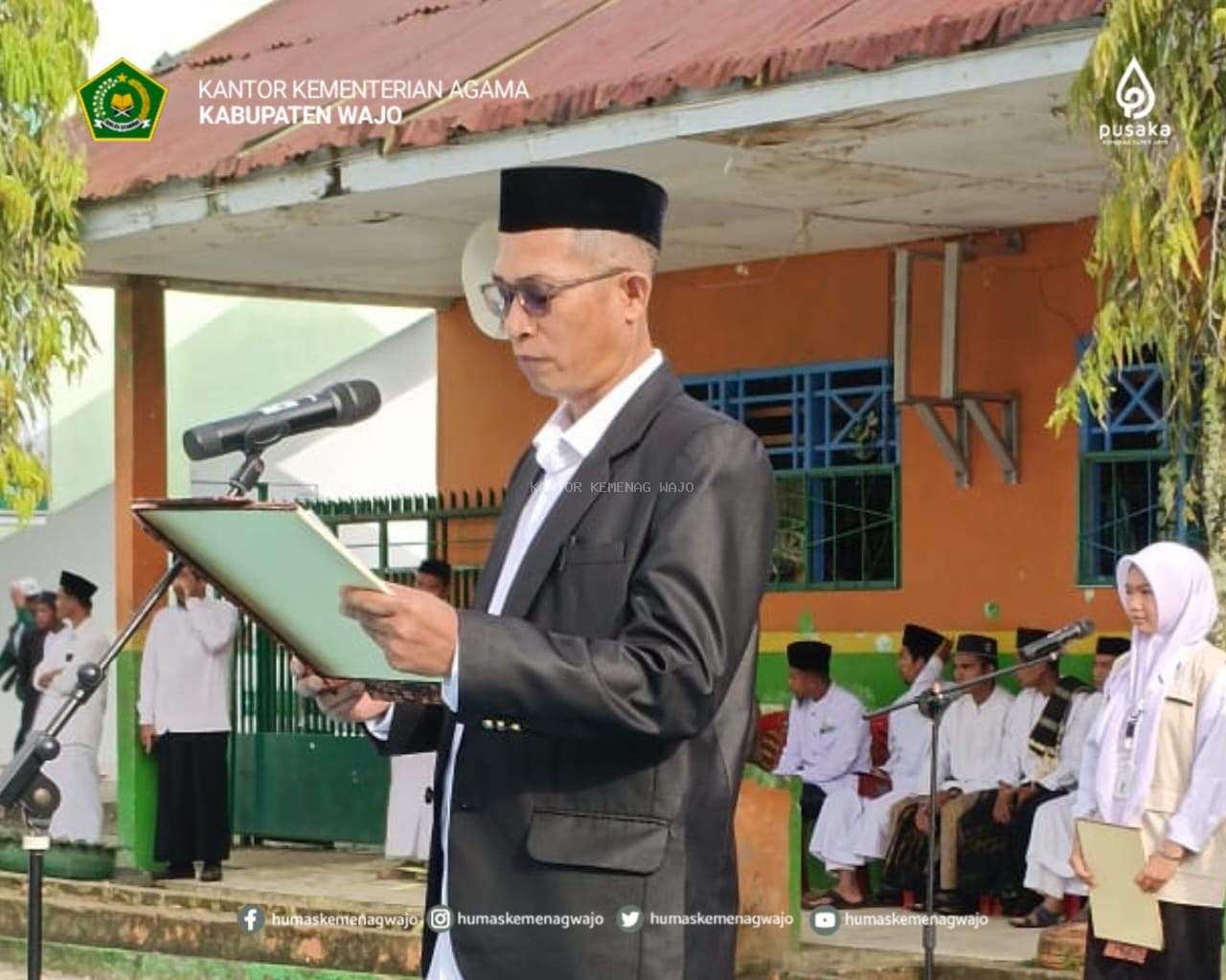 Wakili Kemenag Wajo, Abdul Azis Sampaikan Pesan Menteri Agama di Hari Santri Nasional