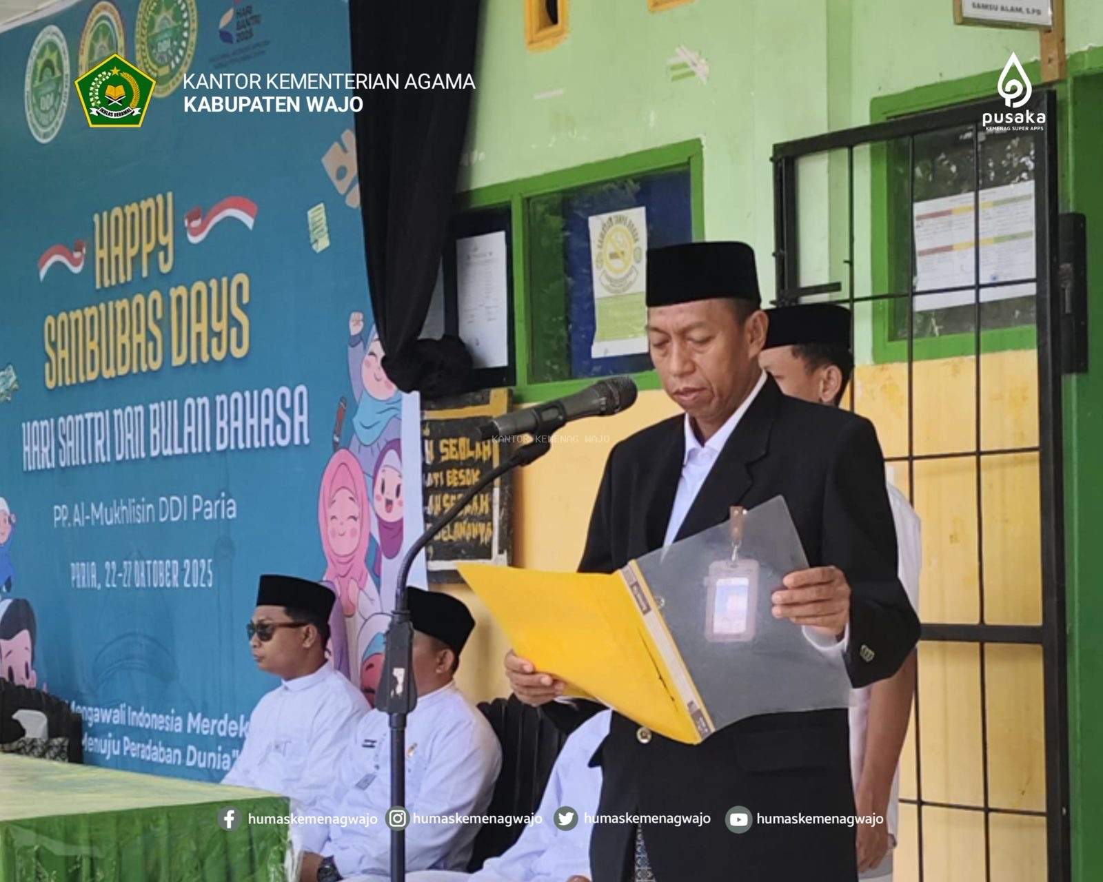 Teguhkan Jiwa Nasionalisme, Ponpes Al-Mukhlisin Peringati Hari Santri Bersama Kasi Bimas Kemenag Wajo