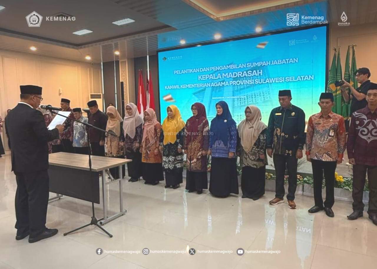 Pelantikan Kepala MAN Wajo, Nur Asia Jamal Resmi Emban Amanah Baru