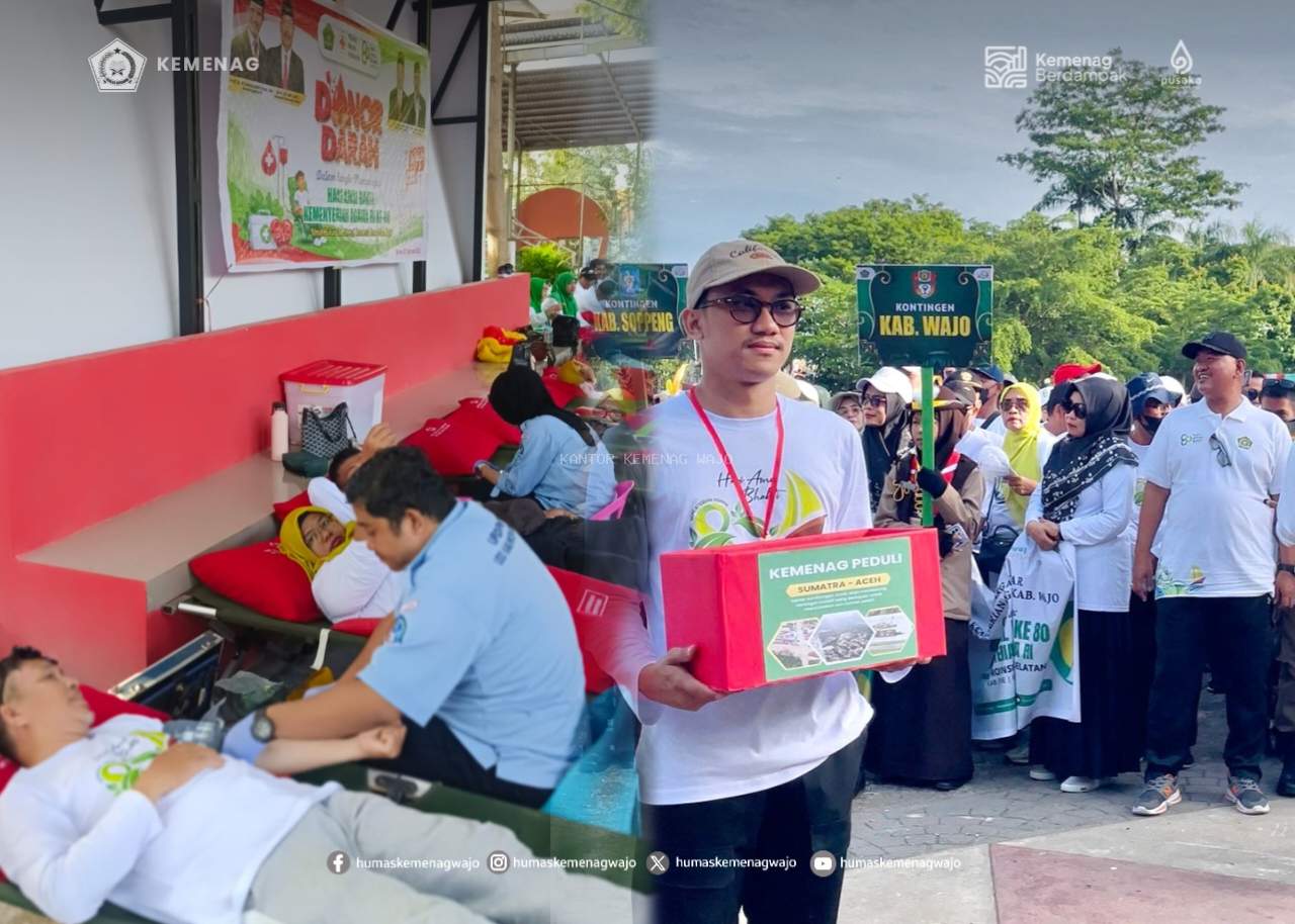 Kemenag Wajo Turut Sukseskan Donor Darah dan Paket Cinta HAB ke-80 Sulsel