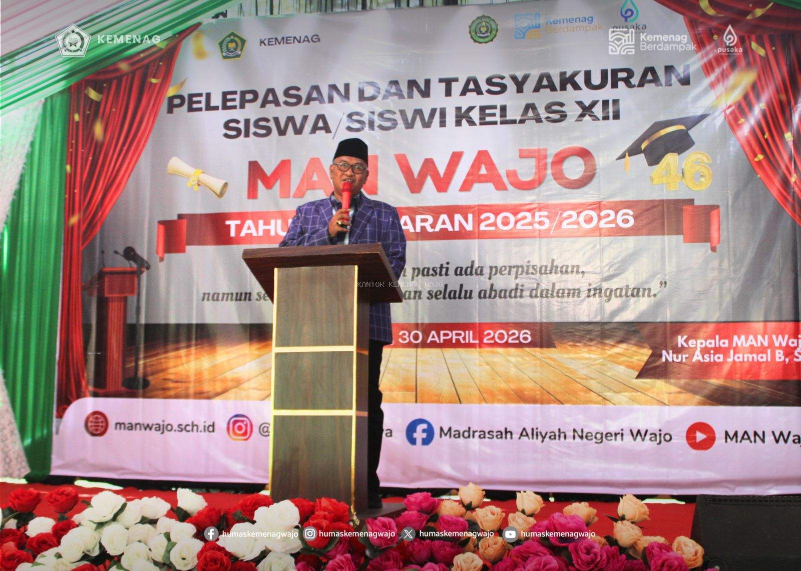 Kuliah Gratis Bukan Mimpi! Ini Pesan Kuat Kakan Kemenag Wajo untuk Para Lulusan