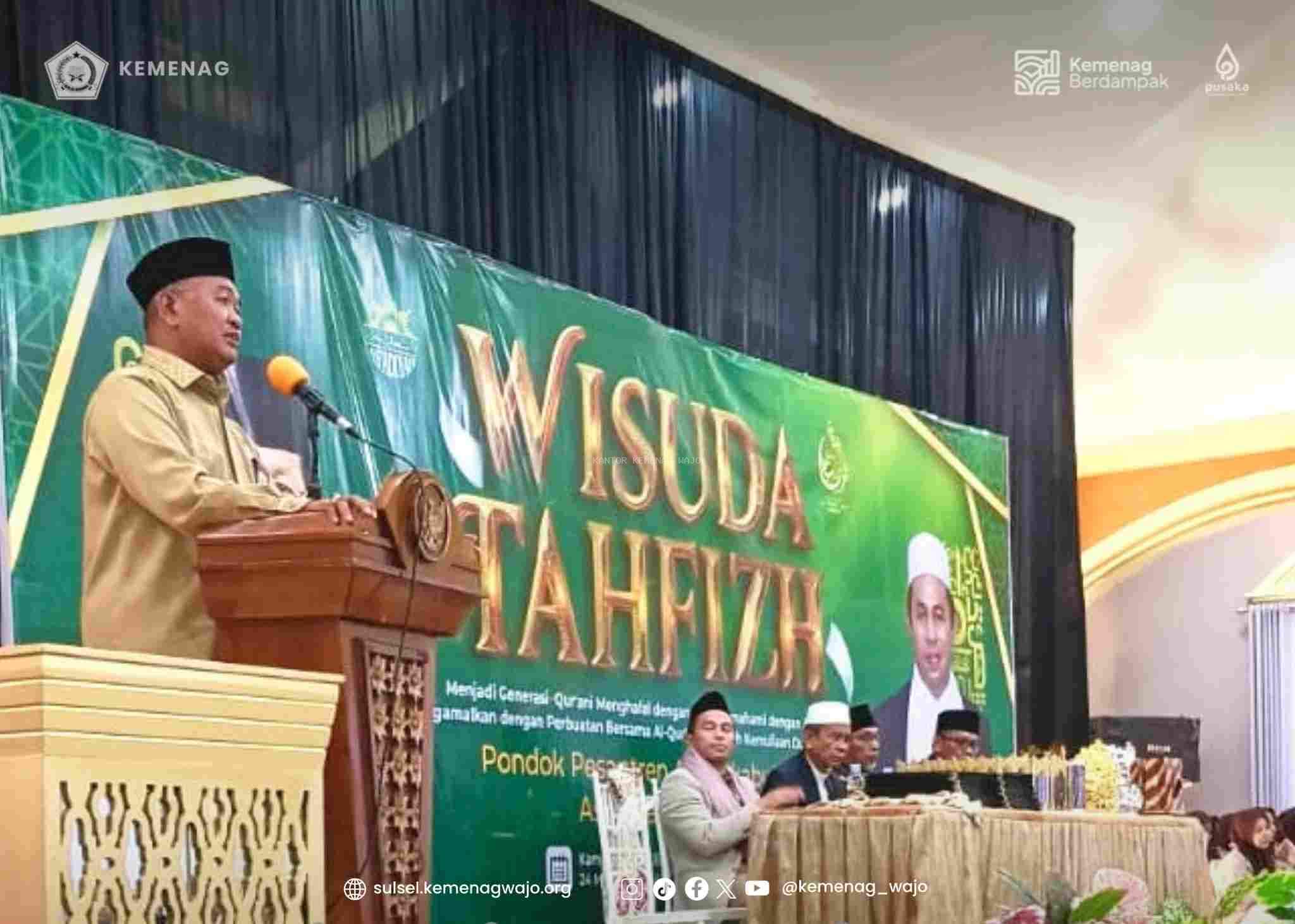 Wisuda Tahfiz Al-Kaukabul Munir, Kemenag Wajo Sampaikan Progres Pengakuan Pendidikan 