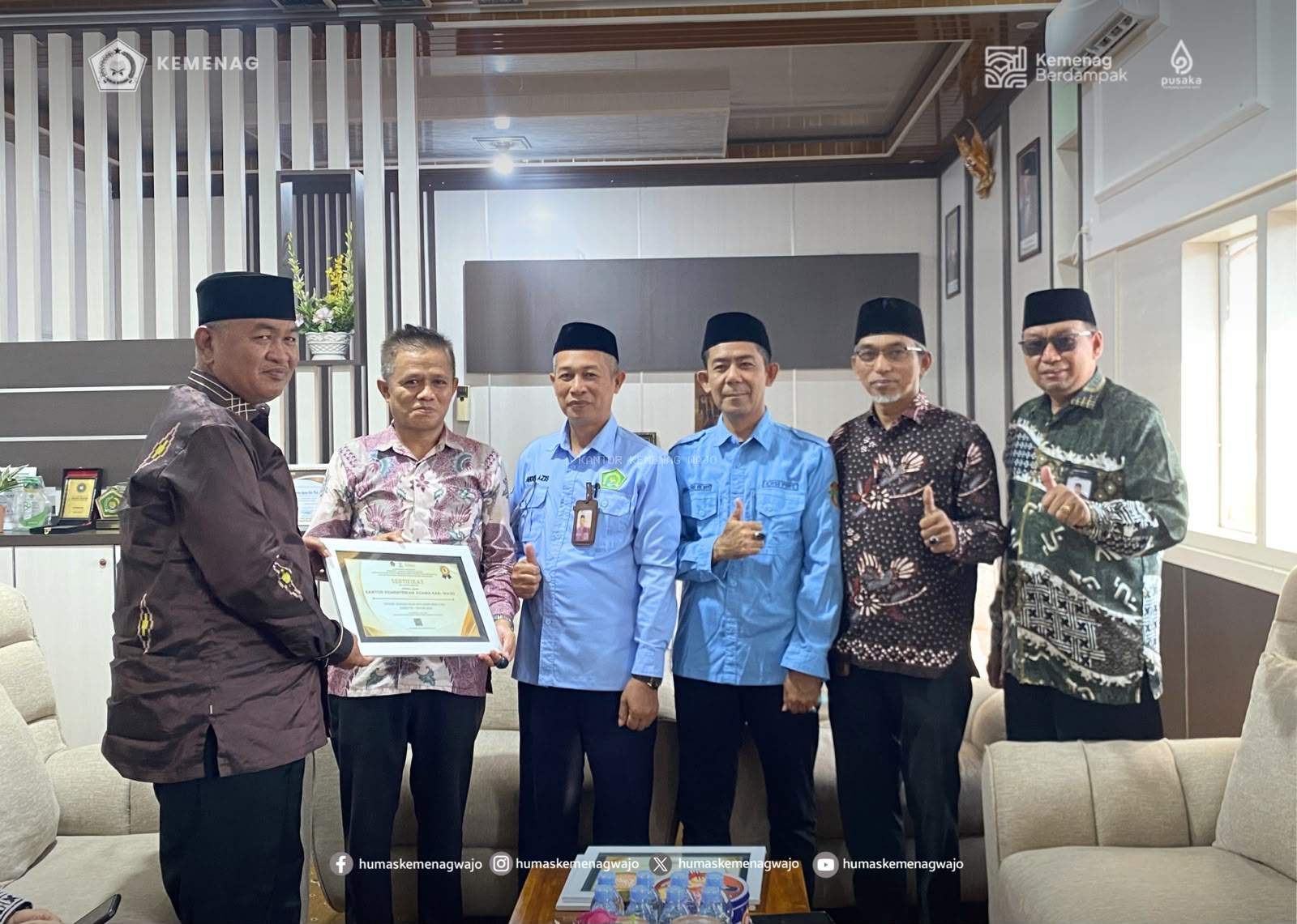 Tiga Unit Kemenag Wajo Sabet Nilai IKPA Sempurna, Kepala Kantor Tantang Prestasi Ini Dipertahankan