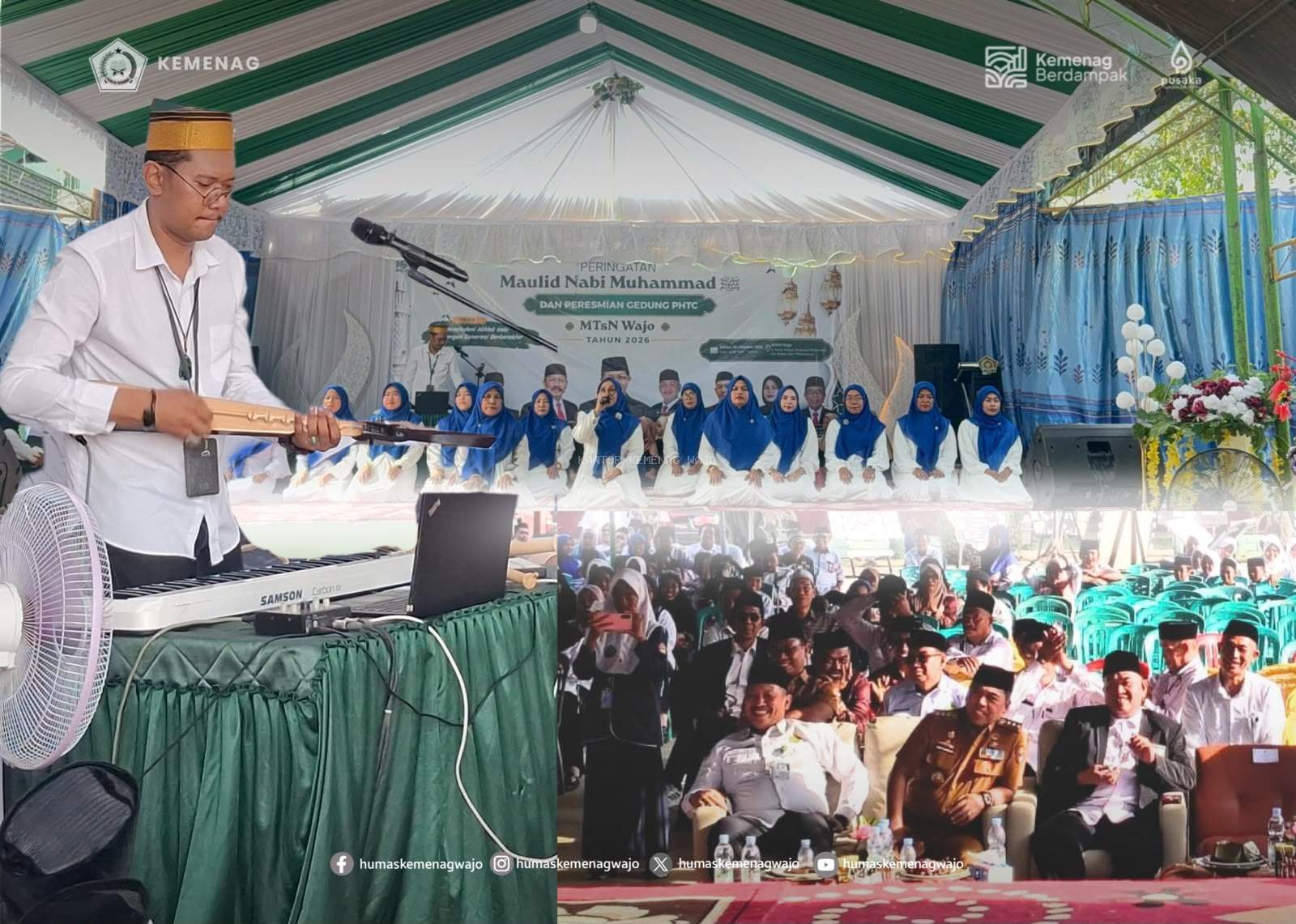 Selawat Berbalut Teknologi, Kreativitas MTsN Wajo Curi Perhatian Bupati dan Kakanwil